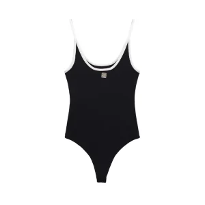 Black Spaghetti Strap Knitted Casual Summer One Piece Jumpsuit for Women