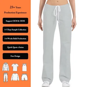 Blank Style Women’s Lightweight Fleece Athletic Legging Bootcut Low Rise Flare Jogger Sweat Pants with Drawstring