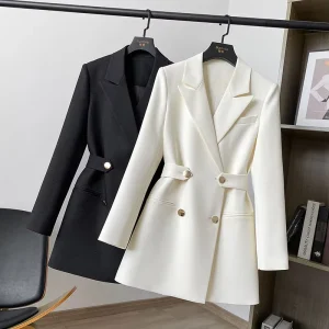 Blazers Ladies Women High Quality Pink Double Breasted Women Suit Office Formal Business Slim Suit for Women