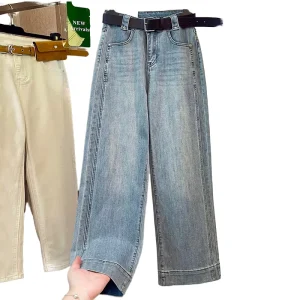 Boutique Women’s Denim Jeans High Waist Loose Fit Straight Leg Vintage Casual Style Washable New Design for Summer