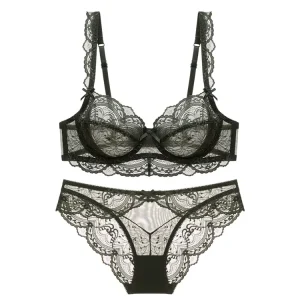 Bralette Set Bra Sets & Panties Sexy Bra Women Underwear Girl Lady 3/4 Cup Bra Set