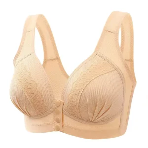 Bras for Women Plus Size Push Up Bra Underwear Floral Front Closure Seamless Brassiere Wireless Sexy Gather Thin Large Bralette