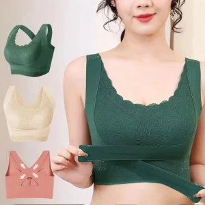 Bras for Women Seamless Plus Size Bra Tops Full Coverage Hide Back Fat Comfortable Bralette Woven