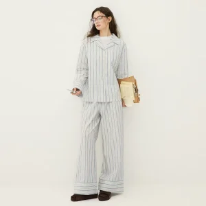 Breathable 100% Cotton Womens Pajamas Set Long Sleeve Soft Loungewear Sets for Women Fashion Casual Nightwear