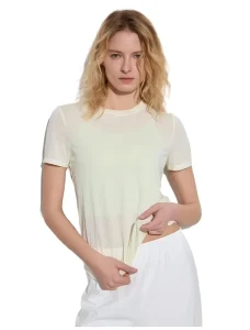 Breathable Lyocell Women’s Yoga T-Shirt Eco-Friendly Sustainable Short Sleeve Top Loose Fit Spring 4 Colors Activewear Tee