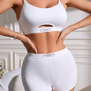Breathable Slim Fitting Women’s Boxer Sports Tank Top Bra Panties Sets Women Underwear Sets