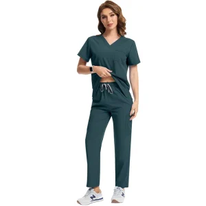 Breathable Thick Unisex Nurse Wear Anti static Antibacterial Washable Medical Suit