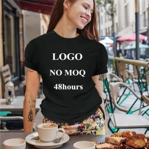 Bulk Custom Logo Heat Transfer Printing Blank Round Neck Oversized T shirt Women