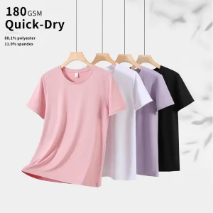 Bulk Women’s Quick Dry Sports Casual T-shirts Custom Logo Crop Tops Factory Direct Sale Manufacturer