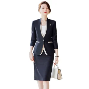 Business Suit Women Fashion 2 Piece Suits for Women Skirt and Blazer Sets Elegant Work Uniform for Women