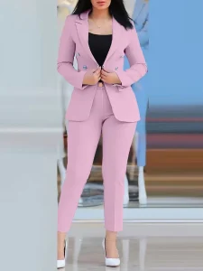Business Suits for Women Fashion Slim Pants and Blazer Set Ladies Suits Office Wear Formal Suit