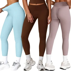 CCK8519 New Comfortable Breathable High Waist Scrunch Butt Workout Fitness Solid Sports Gym Yoga Leggings for Women