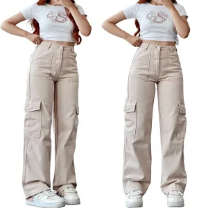 Cargo Pants Ladies Casual Trouser Woman Clothes Pants Women High Waisted Trousers With Pocket