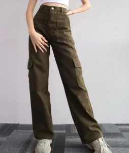 Cargo Pants Ladies Casual Trouser Women Clothes Pants Women High Waisted Trousers With Pocket