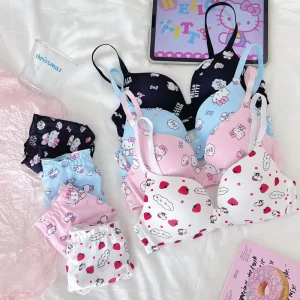 Cartoon Bra & Brief Sets Cute & Cozy Sexy Underwear Undergarments for Women