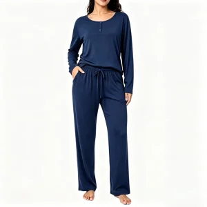 Casual Bamboo Women’s Sleepwear Set Pajama Set Soft Breathable Ladies Lounge Wear Set Custom Pjs Loungewear