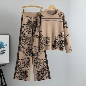 Casual Bow Collar Long Sleeve Viscose Jacquard Printed Shirt