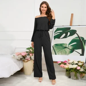 Casual Loose Jumpsuits for Women Solid One Piece Women Long Sleeve Jumpsuit Bodysuit Femme
