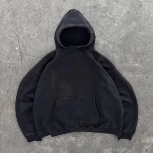 Casual Men’s Women’s Hooded Pullover Sweatshirt Trendy Design Long Sleeves Easy Matching Pure Autumns’ Solid for Overseas Order