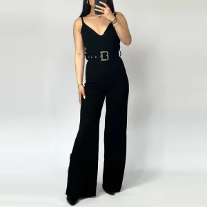 Casual Solid Sleeveless Flare Jumpsuit Women Regular Fit Full Length Modest Summer Jumpsuit for Woman