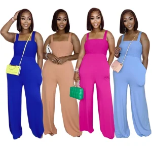 Casual Summer Sleeveless Romper Top and High Waist Straps Breathable Design