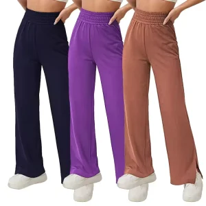 Casual Sweatpants Solid High Waisted Straight Leg Long Loose Women Wide Leg Pants