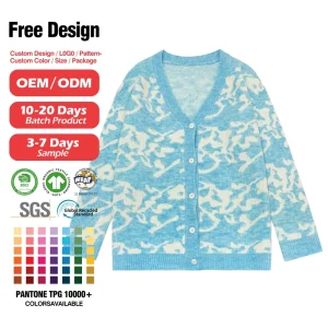 Casual V Neck Cardigan Sweaters Adults Plus Size Knitted Women’s Winter Wear Button Solid Fuzzy Loose Oversized Knitwear