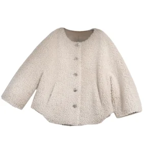 Casual White Fleece Jacket Women’s Lightweight Outerwear for Indoor Christmas