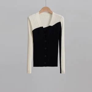 Casual Women’s Autumn Cardigan Sheep Wool V Neck Knitted Sweater Women’s Knitwear