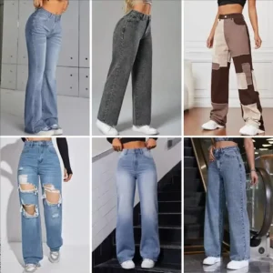 Casual Women’s Jeans Loose Straight Leg High Waist Jeans