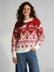 Christmas Sweater Top Women Clothing Christmas T Shirt Women’s Hoodies Sweatshirt Sweater Christmas Clothes Set Manufacturer