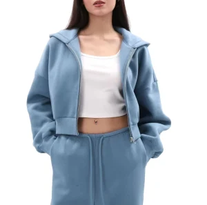 Classic Short Sweatshirt Jacket Zipper Hooded Sweatshirt Terry Women Loose Casual Hoodies