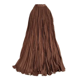 Classic Versatile High Waist A-Line Skirt for Women Polka Dot Elegant Wave Hem Foreign Trade Long Slimming Casual for Summer