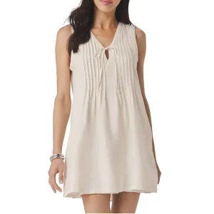 Clothing Design OEM/ODM Service Factory Custom Women’s V Neck Pleated Tank Dress Short Linen Dress for Summer