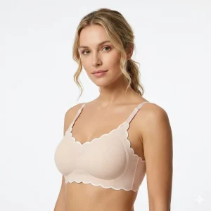 Comfort Fit Smooth Fit Wave Edge Brassiere Full Cup Adjustable Shoulder Strap Nylon Seamless Bra for Everyday