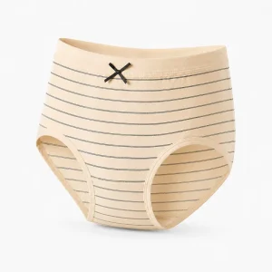 Comfortable High Elasticity Women Panties Striped Printed Seamless Underwear Mid Waist Ladies Briefs Factory Direct