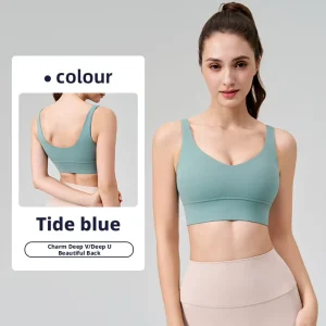 Comfortable Lightweight Breathable Sweat Wicking Quick Dry Front Logo High Elastic Medium Support Women’s Yoga Sports Bra
