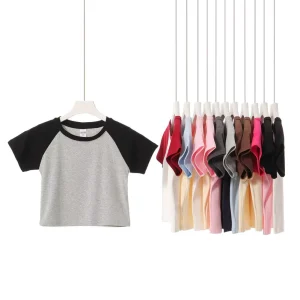 Contrast Color Ladies Tops Daily Outdoor Wear Soft Skin Friendly High Quality Sportwear Street Wear Women t Shirt