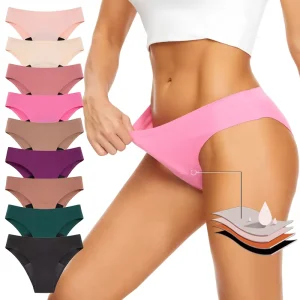 Cotton 4 Layers Leak Proof Washable Seamless Culottess Menstruel Women Menstrual Panties Period Panty Incontinence Underwear