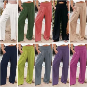 Cotton Linen Pants for Women Trousers Loose Casual Solid Color Women Pants Plus Size Women’s Summer Pants
