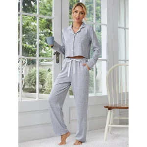 Cotton Lounge Wear Sets Night Dresses for Women Pyjamas Casual Clothes Sleeve Top & Pants Women’s Sleepwear