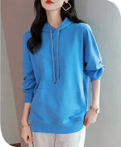 Cotton Polyester Plus Size Women’s Hoodies & Sweatshirts Fleece Hoodie with Silk Screen Printing