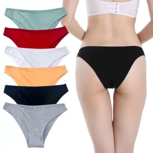Cotton Underwear for Women Cheeky Bikini Womens Underwear Sexy Low Waist Hipster Brief Panties for Ladies