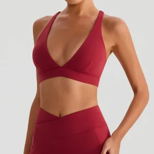Crop Top Yoga Bra Sports Wear Breathable Clothing Spandex Nylon Custom