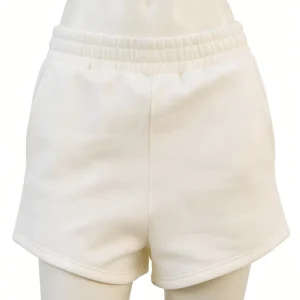 Cropped Women Shorts Short Length Casual Trendy Slim Waist Casual Shorts