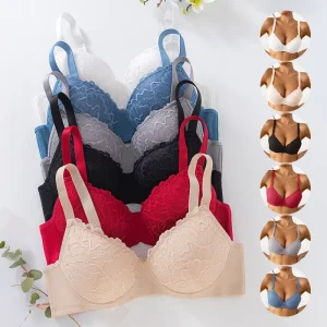 Cross Border European American Summer Sexy Push Up Anti Sagging Solid Ultra thin Bra With Adjusted Straps