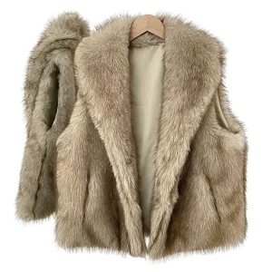 Cross Border European American Women’s Slim Fit Clothing Spring Autumn New Street Fashion All Match Pea Coat Artificial Fur