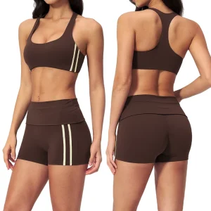 Cross Border New Summer Women’s Yoga Suit Shorts Breathable Four Way Stretch High Waist Front Quick Drying Hip Tight Fitness