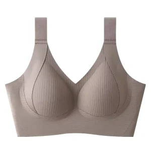 Cross Border Red Full Cup Adjustable Soft Support Small Para Breast Shaped Solid Women’s Large Size Seamless Bra