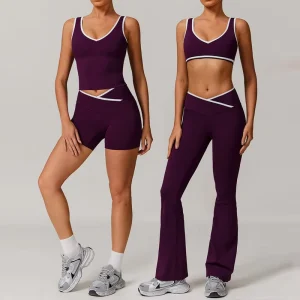 Cross High Waist Women’S Activewear Suits Sport Gym Athletic Fitness Workout Yoga Set